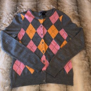 New York & Company Grey, pink & Orange sweater
